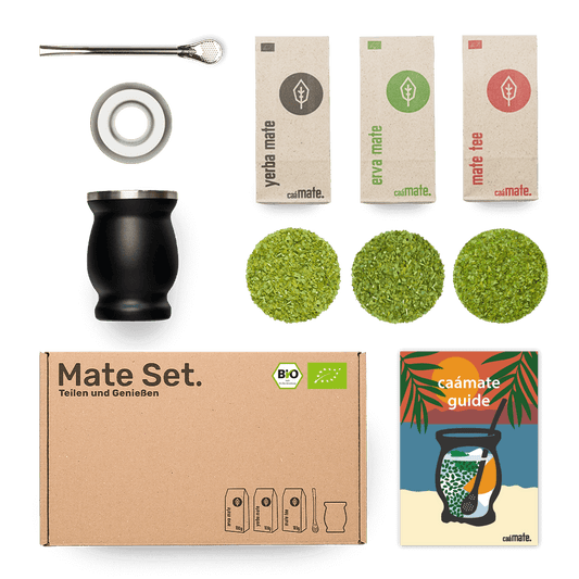 Mate Tee Set Edelstahl Matebecher schwarz caámate