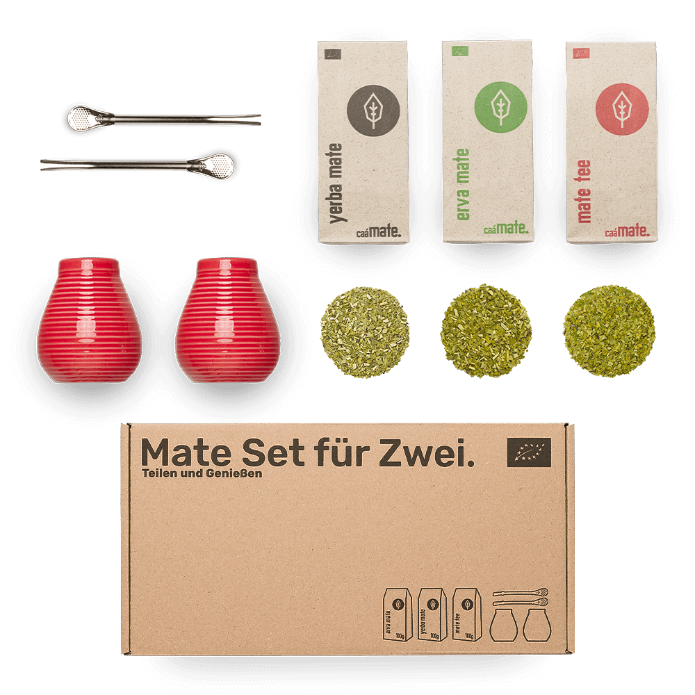 Mate Set Keramik rot für 2 Personen