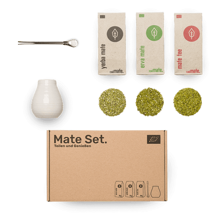 Mate Set Keramik weiß – Matebecher mit Bombilla